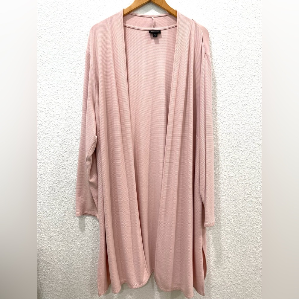 J. Jill Wearever Collection Women’s Size 3X Pink Rosewater Long Duster Cardigan